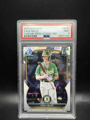 2023 Bowman Zack Gelof Chrome Pros-Atomic Ref #BCP1 PSA 9 - Image 1 of 2