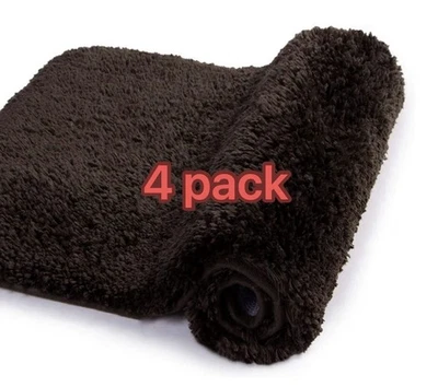Pacote com 4 tapetes de banheiro 16 x 24 marrom microfibra tapete felpudo - Imagem 1 de 4