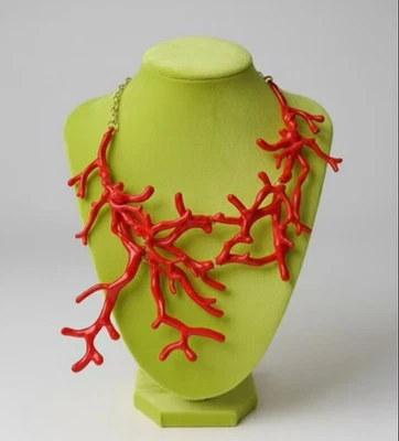 Red Coral Branch Statement Necklace - Image 1 of 4