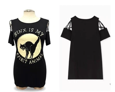 Torrid Plus Size 3 Binx Is My Spirit Animal Disney Hocus Pocus Glow T Shirt 3X - Image 1 of 3