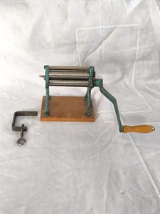 Alte kleine Leder Rollmaschine Hand Walzmaschine Schneider Schuster Walze 10 cm - Bild 1 von 12