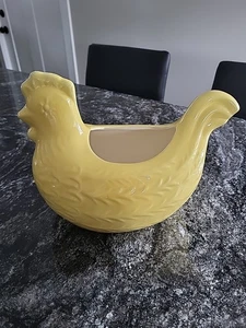 Farmhouse Rooster Ceramic Planter/Decor Yellow Rustic Farm - Picture 1 of 8