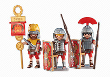 Playmobil Roman 6490 3 Legionnaires Soldiers & Banner lion-head  centurion crest