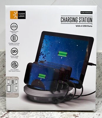 4-Port USB Charging Station - 24W Fast Charge Multi Device Charger NEW - Image 1 of 3