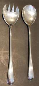 Vintage Silver Plate 9” Salad Serving Spoon Set Made In Italy - Picture 1 of 5