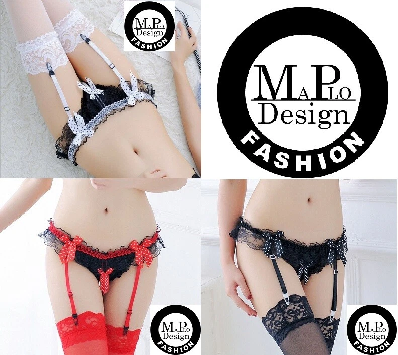 Strapshalter-Slip mit Strümpfen Straps Set sexy UVP 19,95 - Bild 1 von 2