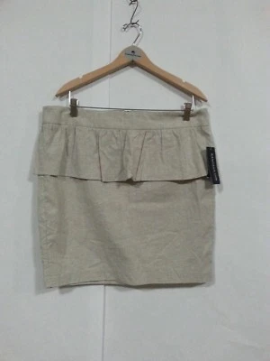 Falda lápiz Rampage para mujer talla 13 hasta la rodilla cremallera trasera beige nueva Foto 1 de 4