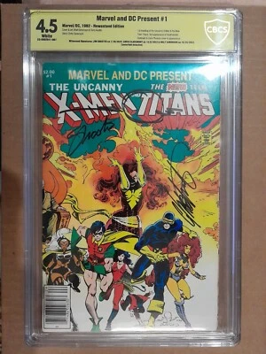 Marvel DC Present Uncanny X-Men & New Teen Titans #1 Slabbed CSBS 4.5 assinado x 3 - Imagem 1 de 4