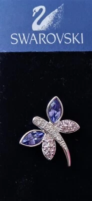 Broche prendedor de solapa sombrero libélula cristal claro iris/claro Swarovski en caja lisa Foto 1 de 3