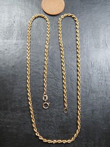 VINTAGE 9ct GOLD ROPE LINK NECKLACE CHAIN 16 inch C.1990