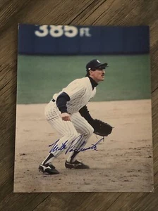 FOTO FIRMADA MIKE PAGLIARULO AUTOGRAFIADA 8X10 LEYENDA DE LOS YANQUIS DE NUEVA YORK - Imagen 1 de 1