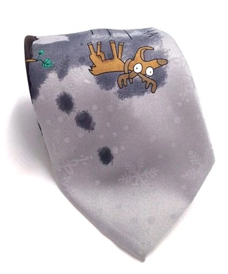 $95 John Ashford Hombres Negro Gris Blanco Navidad Corbata Clásica Cuello Corbata 60x3.5 Foto 1 de 4