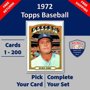 1972 Topps Baseball Cards #1 - 200 | You Pick | Complete Your Set - Picture 1 of 153