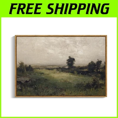 Elegante pintura al óleo enmarcada - impresión de paisaje vintage Foto 1 de 4