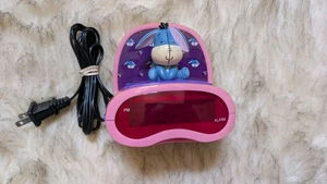 Disney Baby Eeyore Alarm Clock Vintage Winnie the Pooh Pink Electric WORKS HTF - Picture 1 of 5