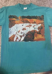 Camiseta Gráfica De Colección Años 90 Jerzees Wolf Horses Desierto Hecha en EE. UU. - Imagen 1 de 8