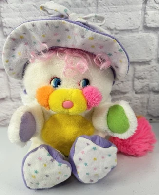 Vintage 1986 White Baby Popples Plush by Mattel Popple Rattle Shoes Bonnet - Image 1 of 4