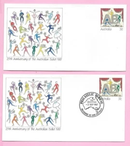 AUSTRALIA 1987 Pair of PSE's - FDC & Mint - 25th Ann. AUSTRALIAN BALLET - Shs - Picture 1 of 2
