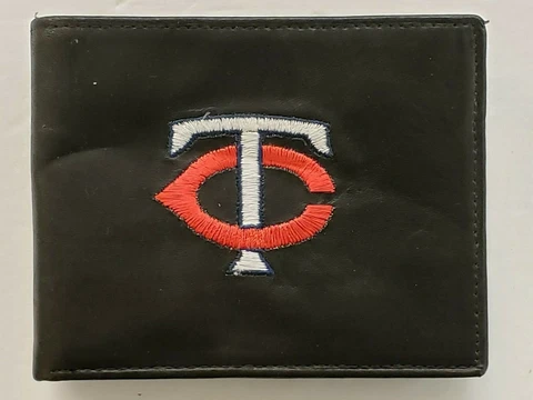 MLB Minnesota Twins Bill Fold Leather Wallet, New (Embroidered Logo) Cover
