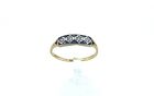  Art Deco Women's Ring French cut Sapphire And Diamonds in Yellow Gold 18k 