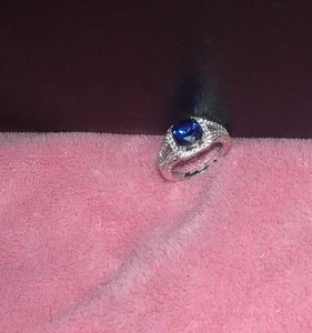 DAMEN MEHRFARBIGE KÜNSTLICHE SAPHIRE CZS RINGE MODESCHMUCK GRÖSSE: 7 GESCHENK - Bild 1 von 12