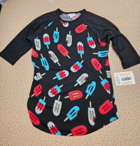 Lularoe Sloan Size 12 Black Multicolor Ice Cream Bars NWT - Picture 1 of 3