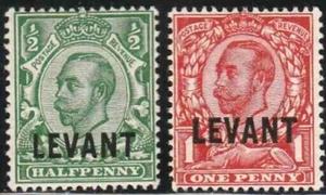 Great Britain Offices Abroad Turkish Empire 1911-12 SC# 35, 36 ' King George V - Picture 1 of 2