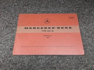 1962-1967 Mercedes Benz 300SE Parts Catalog Manual 1963 1964 1965 1966 W112 - Picture 1 of 1
