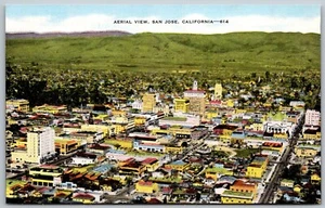 San Jose California 1940s Postcard Aerial View  - Picture 1 of 2