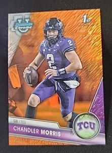Chandler Morris 2023 Bowman Chrome U Orange Shimmer Refractor /25 1st TCU - Picture 1 of 3
