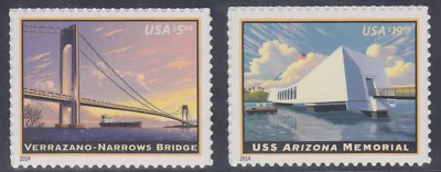 US Stamps #4872, #4873 - 2014 Priority + Express Mail VF NH - Image 1 of 3