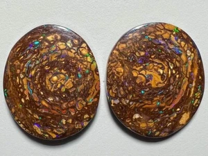 Gemas increíbles * Par de ópalo de roca de nuez Yowah sólido australiano natural 78ct * Video - Imagen 1 de 5