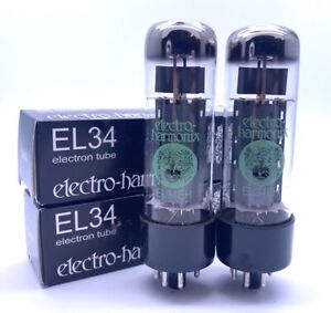 Matched Pair Electro Harmonix EL34 EL34EH Valves Tubes NOS Boxed