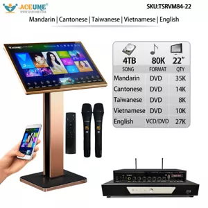 Disco duro de 4 TB 80K chino, inglés, canciones vietnamitas, reproductor de karaoke con pantalla táctil, 22" - Imagen 1 de 10