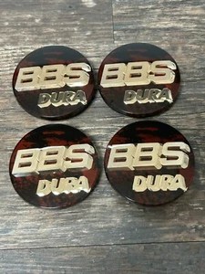 BBS DURA 3D Red & Gold Centre Caps 70mm - Picture 1 of 3