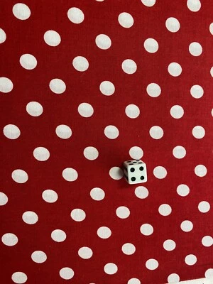 Tela de algodón vintage años 80 rojo blanco lunares 1 7/8 yd x 54"w para disfraz lavado Foto 1 de 2