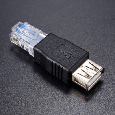 2Pcs Ethernet RJ45 Male to USB Female Connector Converter Adapter LAN Network - Image 1 of 4