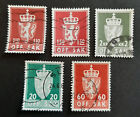 Norway: 5 Assorted Official Stamps - 1.10Kr, 1.50Kr, 2Kr, 20Kr, 60Kr - OFF. SAK