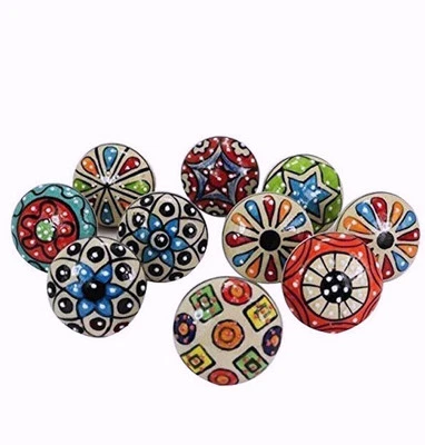 12 PC Cabinet Pull Handle Knobs Door Ceramic Knobs Drawer Round Handle Knobs - Image 1 of 4