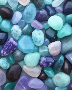 Canvas Art Turquoise Blue Purple Stones In Nature Wall Picture Poster Print - Picture 1 of 22