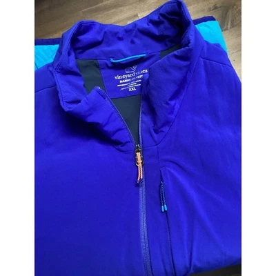 Vineyard Vines Marine Air Vest Blue Aqua Colorblock Puffer Quilted Size XXL - Image 1 of 4