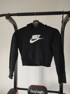 Girls Black Nike Cropped Hoodie In Size Small (8yrs) - Picture 1 of 4