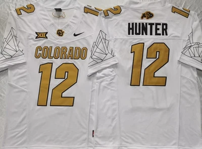 Mens Colorado Buffaloes Travis Hunter #12 Shedeur Sanders #2 All Stitched Jersey - Image 1 of 4