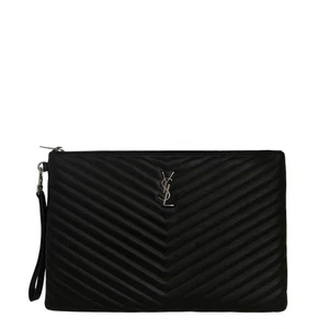 Saint Laurent Cassandre Matelassé Dokumentenhalter aus gestepptem Leder Schwarz - Bild 1 von 11