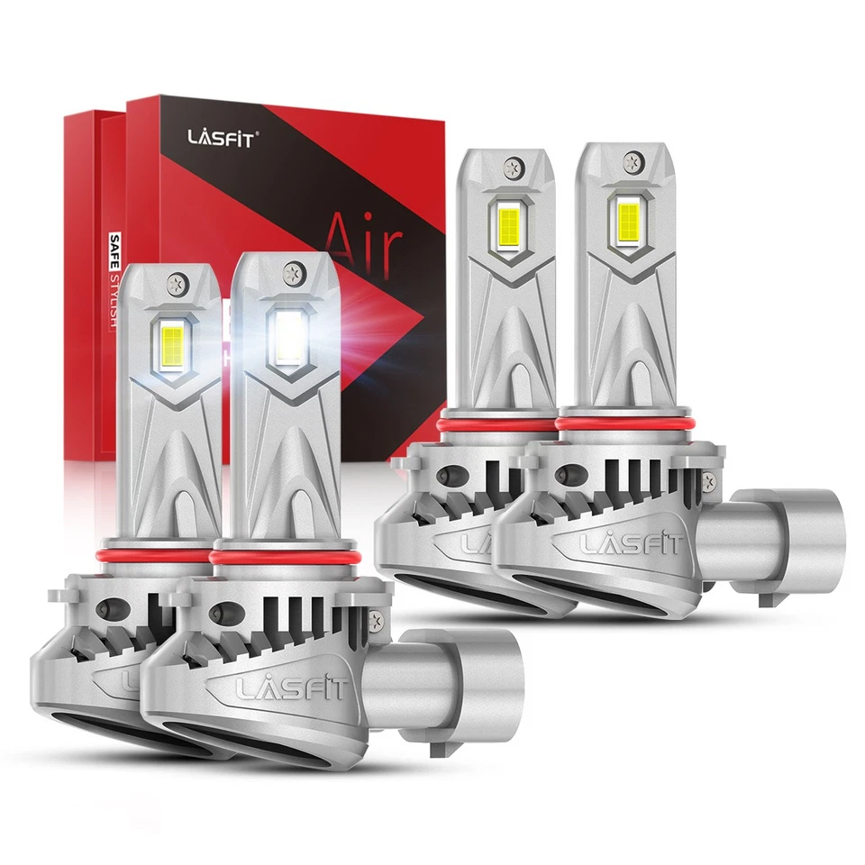4x Lasfit 9005 9006 Combo Faros LED Bombillas de haz alto bajo 6000K Blanco Frío Foto 1 de 4