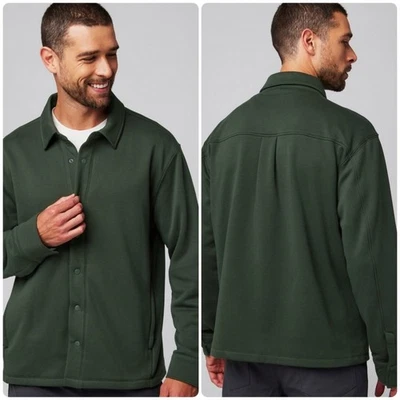 NEW Fabletics The Go-To Shirt Jacket in Pine Green Sz L Fleece Shacket Casual - Image 1 of 4