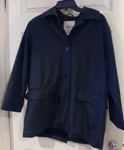 Andrew Marc New York schwarzer Mantel Polyester Knopfleiste Jacke Größe XL - Bild 1 von 5