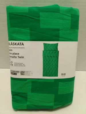 Funda nórdica doble Ikea BLASKATA con funda de almohada verde abstracto 805.695.02 Foto 1 de 4