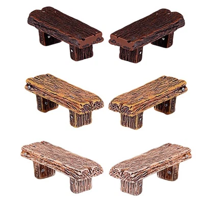  6 PCS Miniature Dollhouse Garden Stool Small Wood Figurines Decorative Stools - Bild 1 von 4