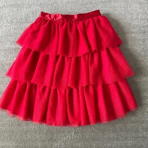Janie & Jack Tiered Red Skirt Girls Size 7 Ruffle Holiday Knee Length Academia - Picture 1 of 10